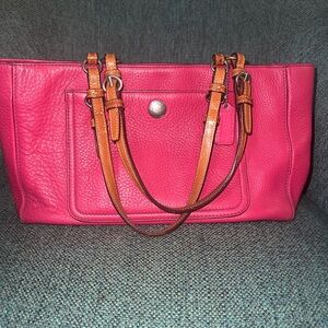 Coach Chelsea Magenta Pink Leather Tote Bag Model 8E97